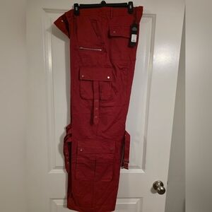 Fashion Nova Fiery Red Cargo Pants